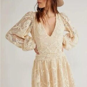 Free People Jen's Pirate Booty Reflection Lapis Mini Dress Bohemian Wedding
